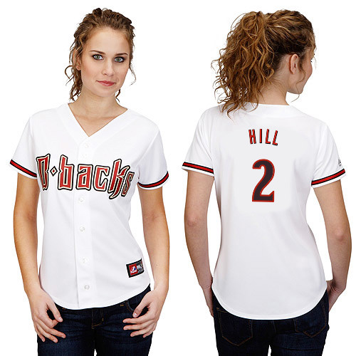 Aaron Hill #2 mlb Jersey-Arizona Diamondbacks Women's Authentic Home White Cool Base Baseball Jersey